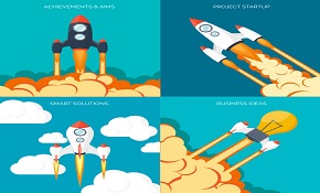 rocket design startup vector